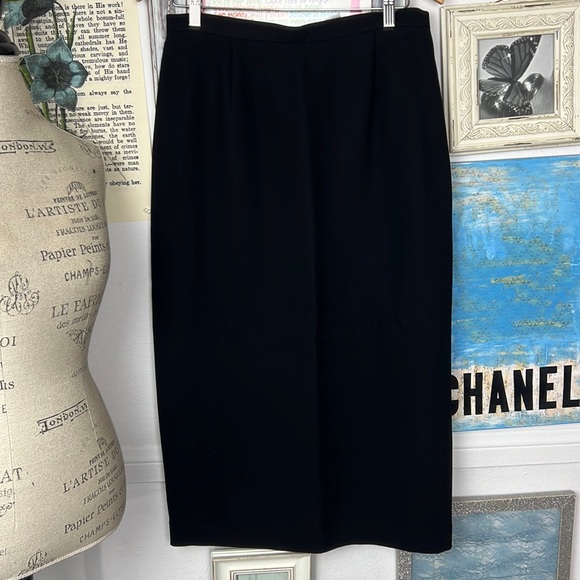 PETITE SOPHISTICATE Collectibles Black Pencil Skirt Size 14 NWOT Lined plus - Picture 2 of 12